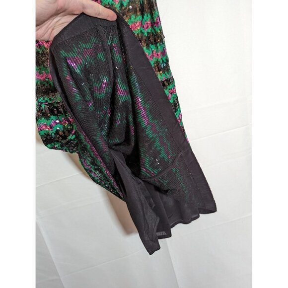 NWT $448 French Connection Mardi Gras Siberian Stripe Couture Sequin Party Dress - Picture 7 of 7